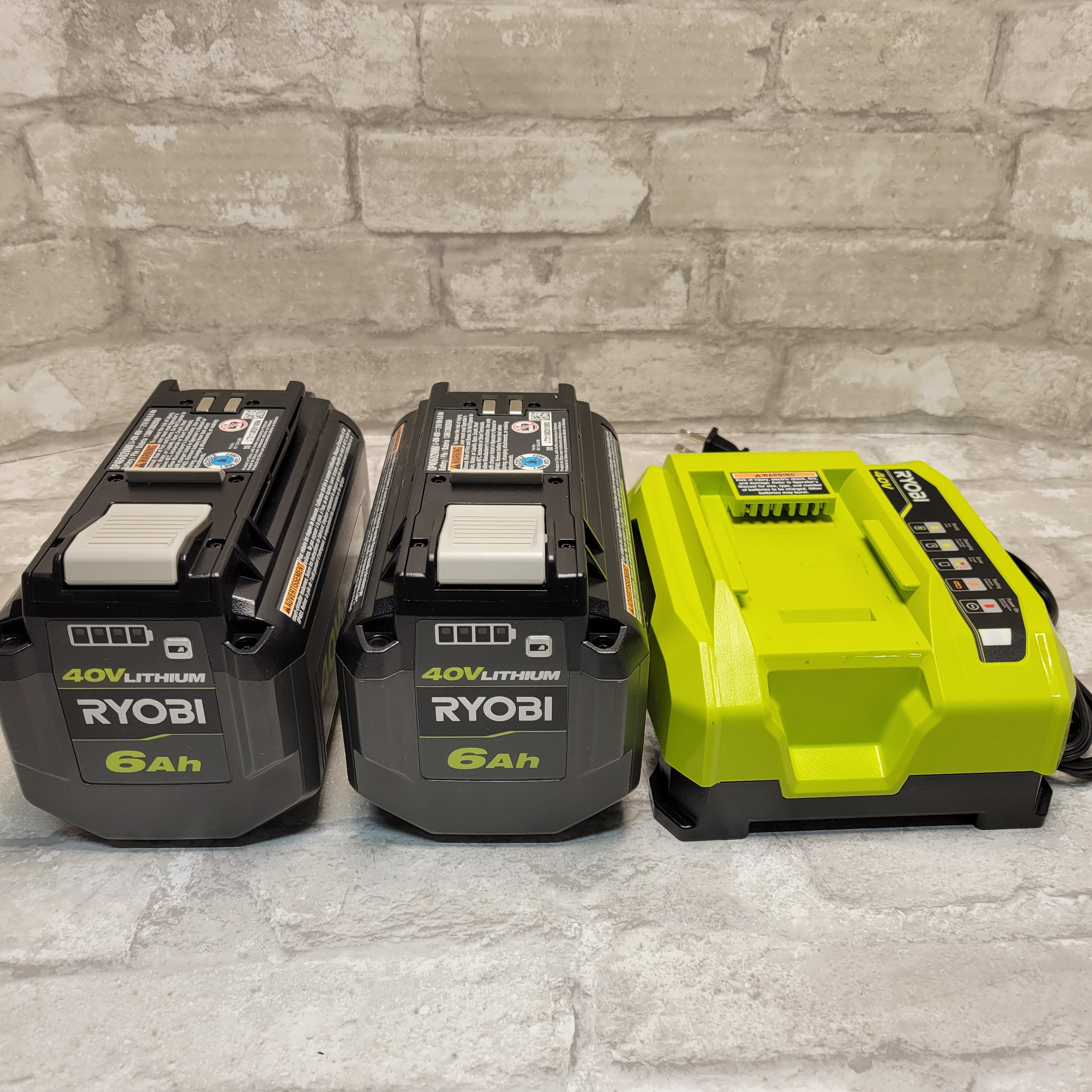 RYOBI 40V Lithium-Ion 6.0 Ah Battery and Rapid Charger Starter Kit (2-Batteries) (7937414988014)